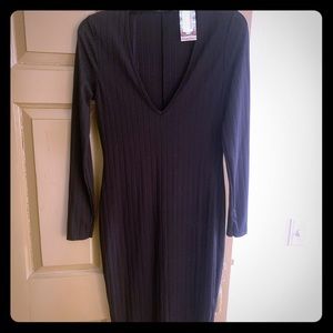Ribbed black dress